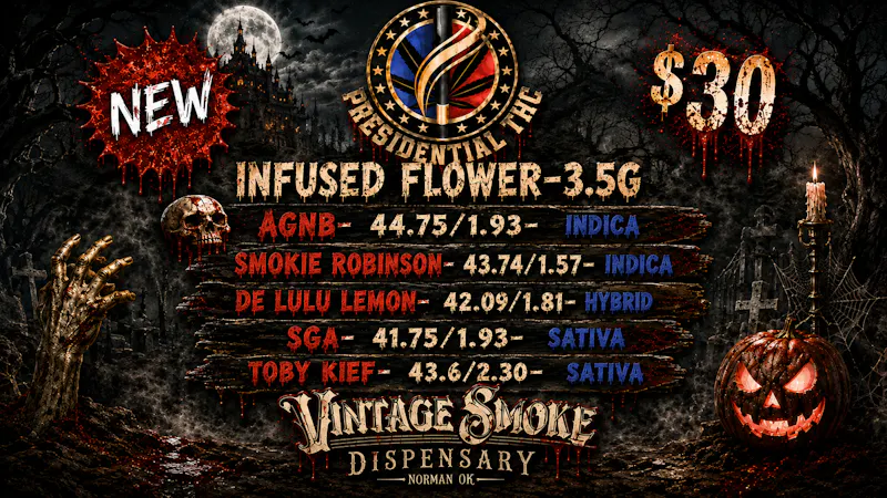 Vintage Smoke Dispensary NEW DROP!! PRESIDENTIAL THC INFUSED FLOWER!!!