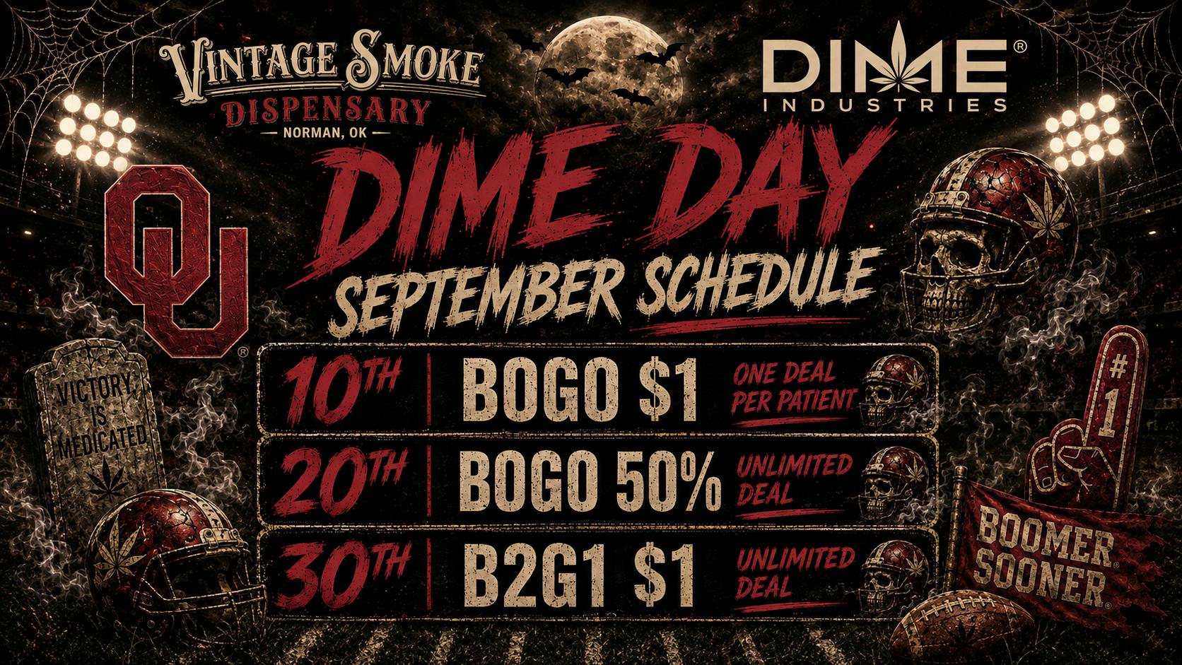 Vintage Smoke Dispensary DIME DAY SEPTEMBER!!