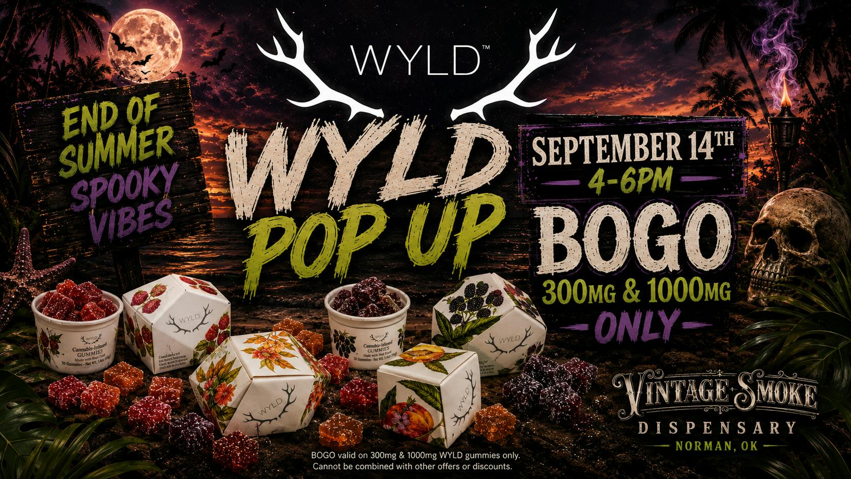 Vintage Smoke Dispensary WYLD POP-UP! 9/14/26, 4-6PM!