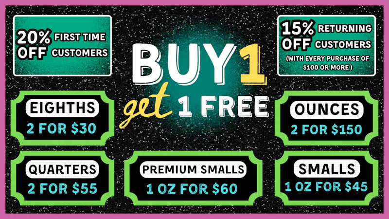 420 Hangar - Curbside Pickup by Appointment, and Delivery 🔥BOGO DEAL–Smalls, Eighths, Quarters, Ounces🔥