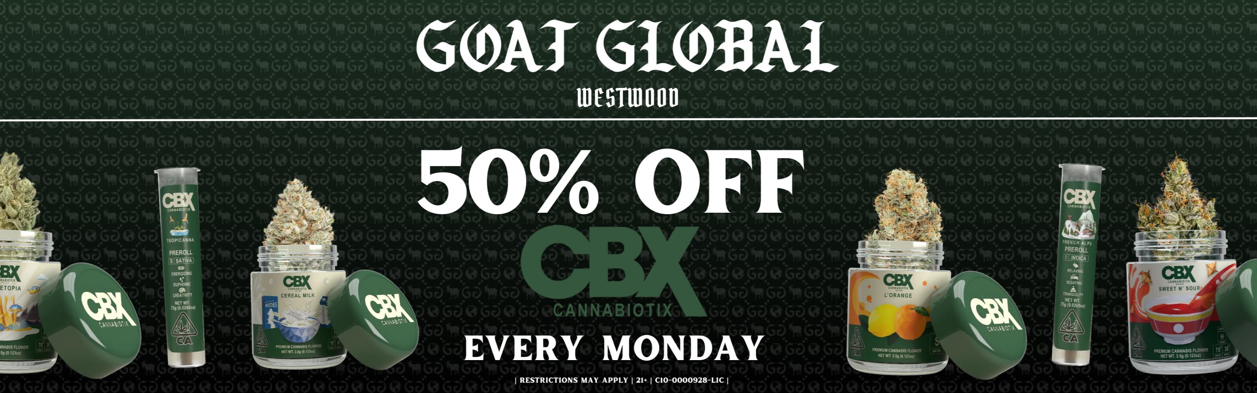 Goat Global Delivery CBX MONDAY | 50% OFF CBX, HEIRBLOOM & HIGHATUS