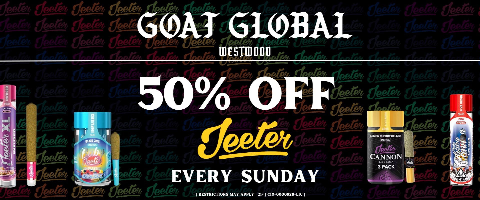 GOAT Global Westwood JEETER SUNDAY | 50% OFF ALL JEETER PRODUCT