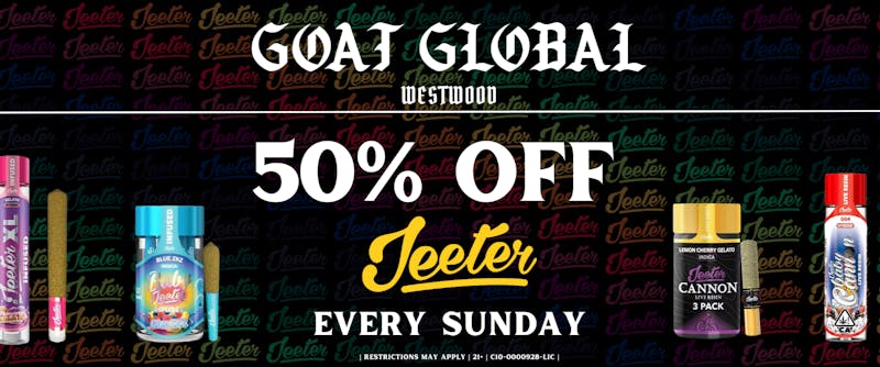 GOAT Global Westwood JEETER SUNDAY | 50% OFF ALL JEETER PRODUCT