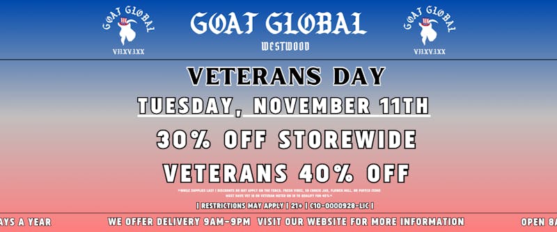 GOAT Global Westwood Veterans Day | 30% OFF