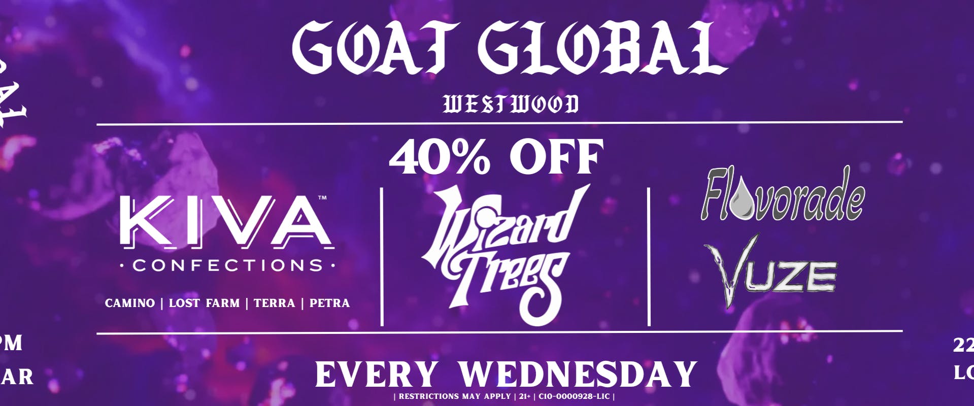 GOAT Global Westwood 40% OFF | Flavorade, Kiva, Vuze, and Wizard Trees