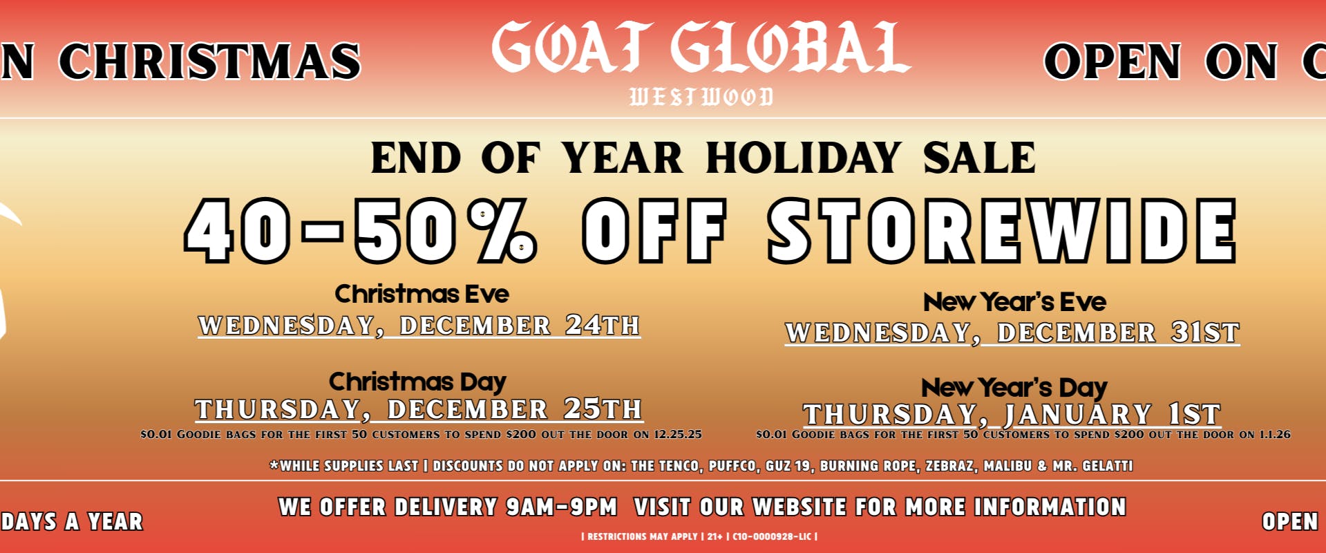 GOAT Global Westwood 40-50% OFF STOREWIDE | End of Year Holiday Sale