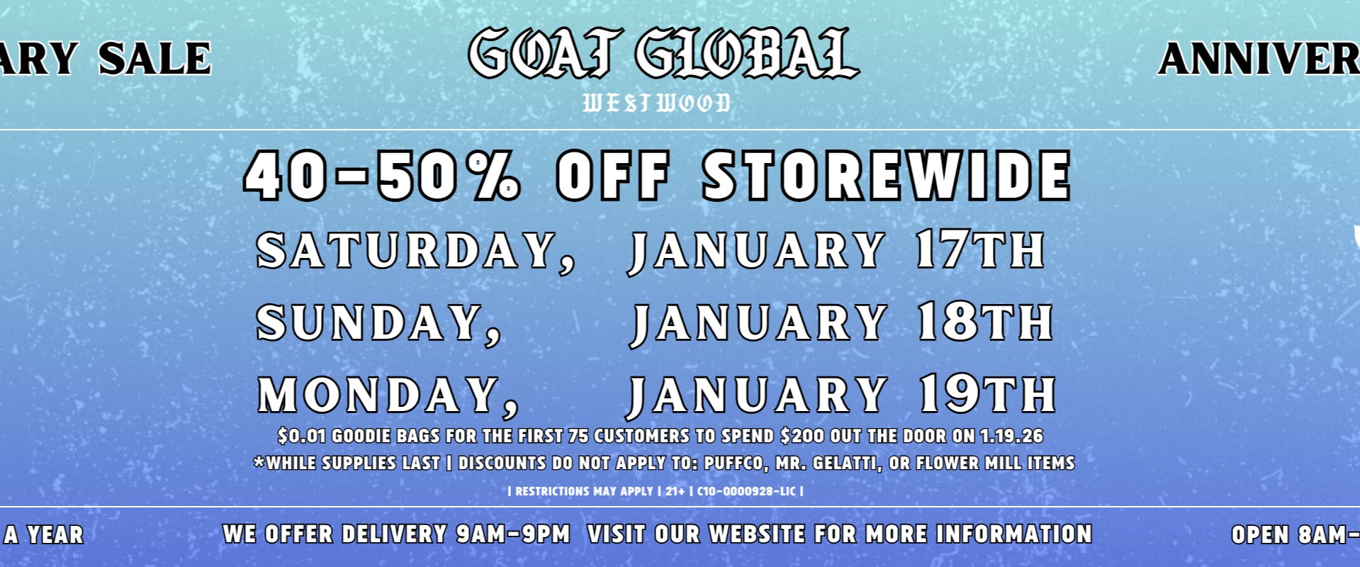 Goat Global Delivery 3YEARSAVING40-50OFF