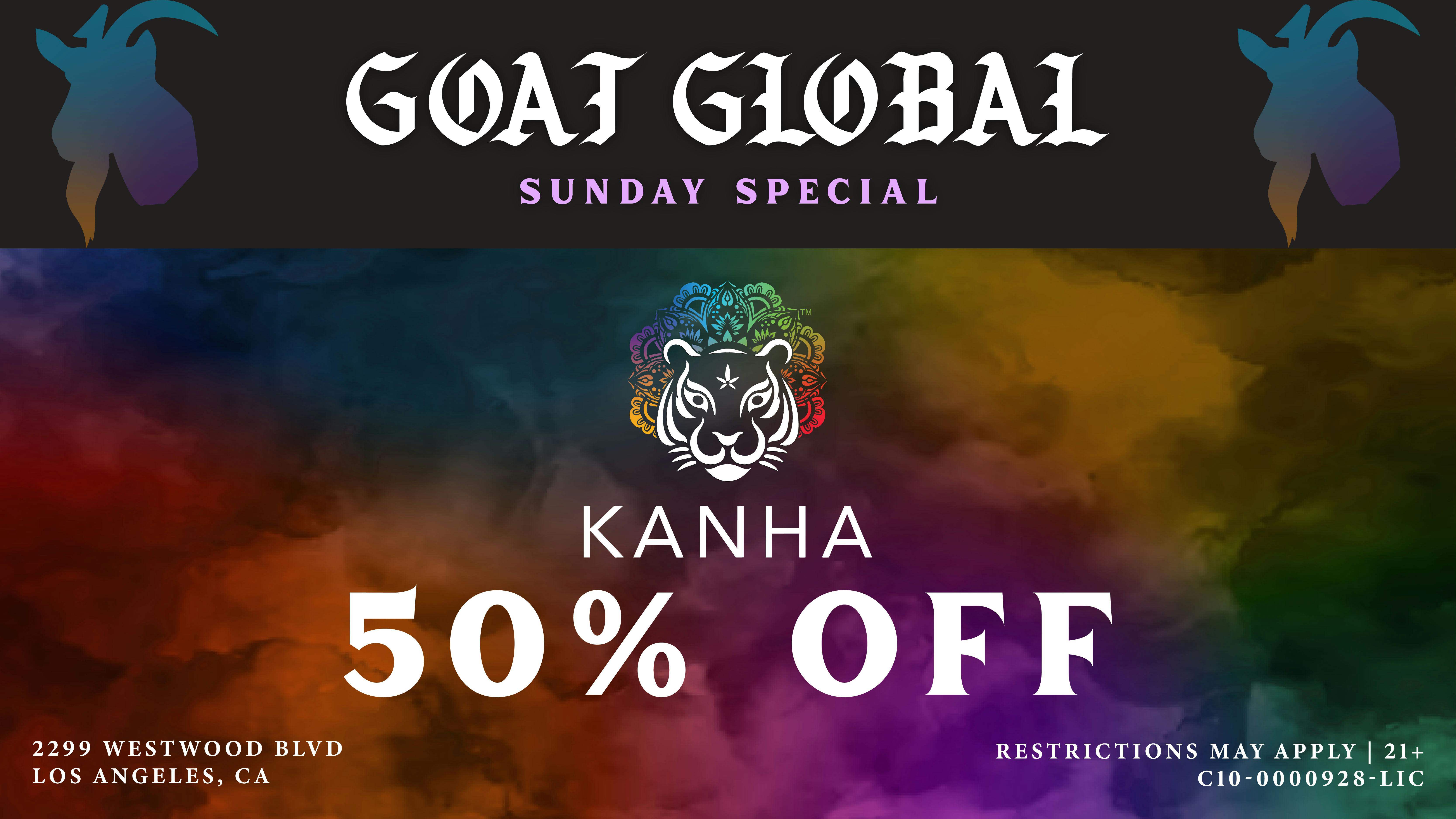 GOAT Global Westwood 🐯 50% OFF KANHA EVERY SUNDAY 🐯