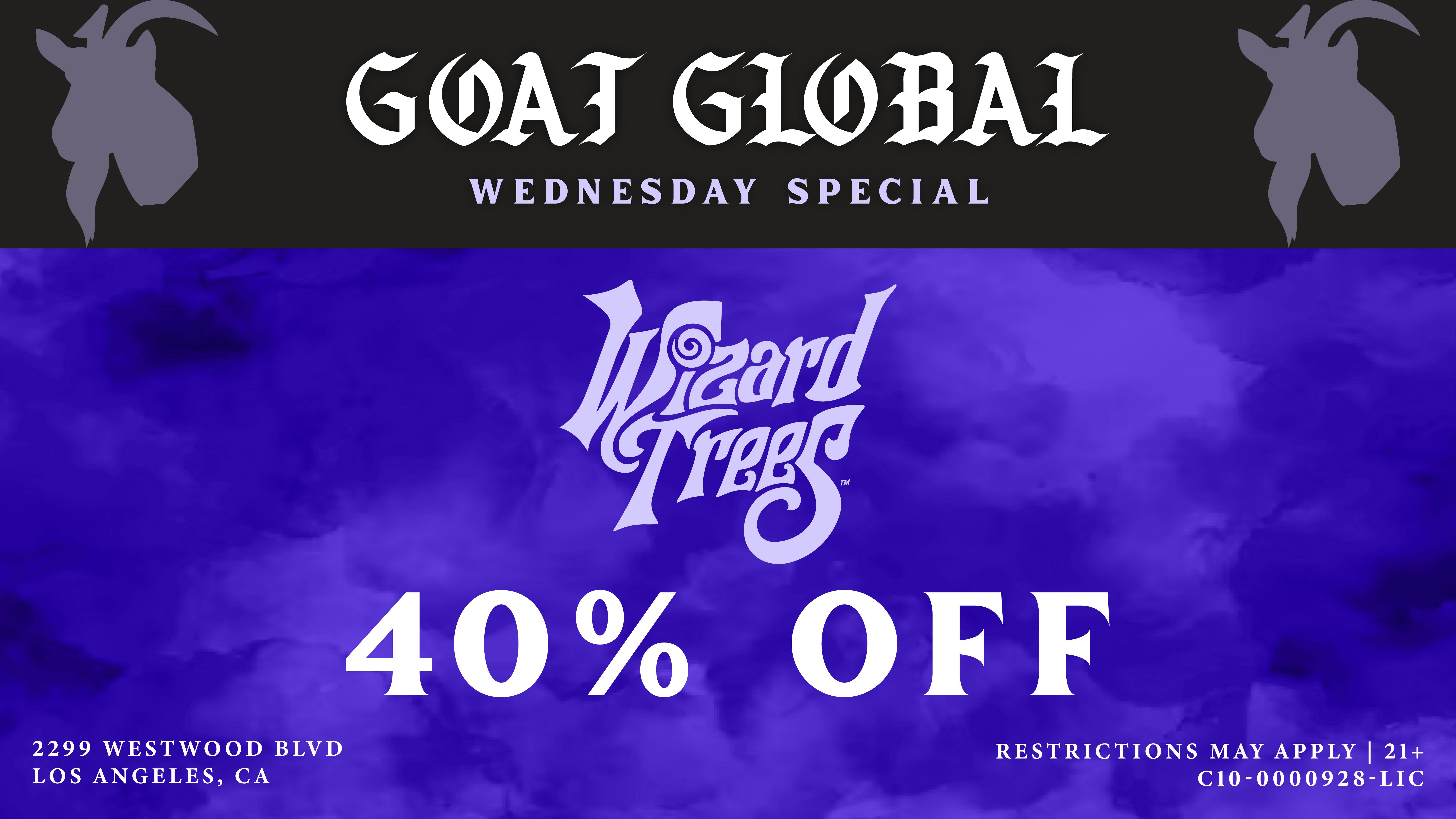 GOAT Global Westwood 🧙‍♂️ GET 40% WIZARD TREES EVERY WEDNESDAY ✨