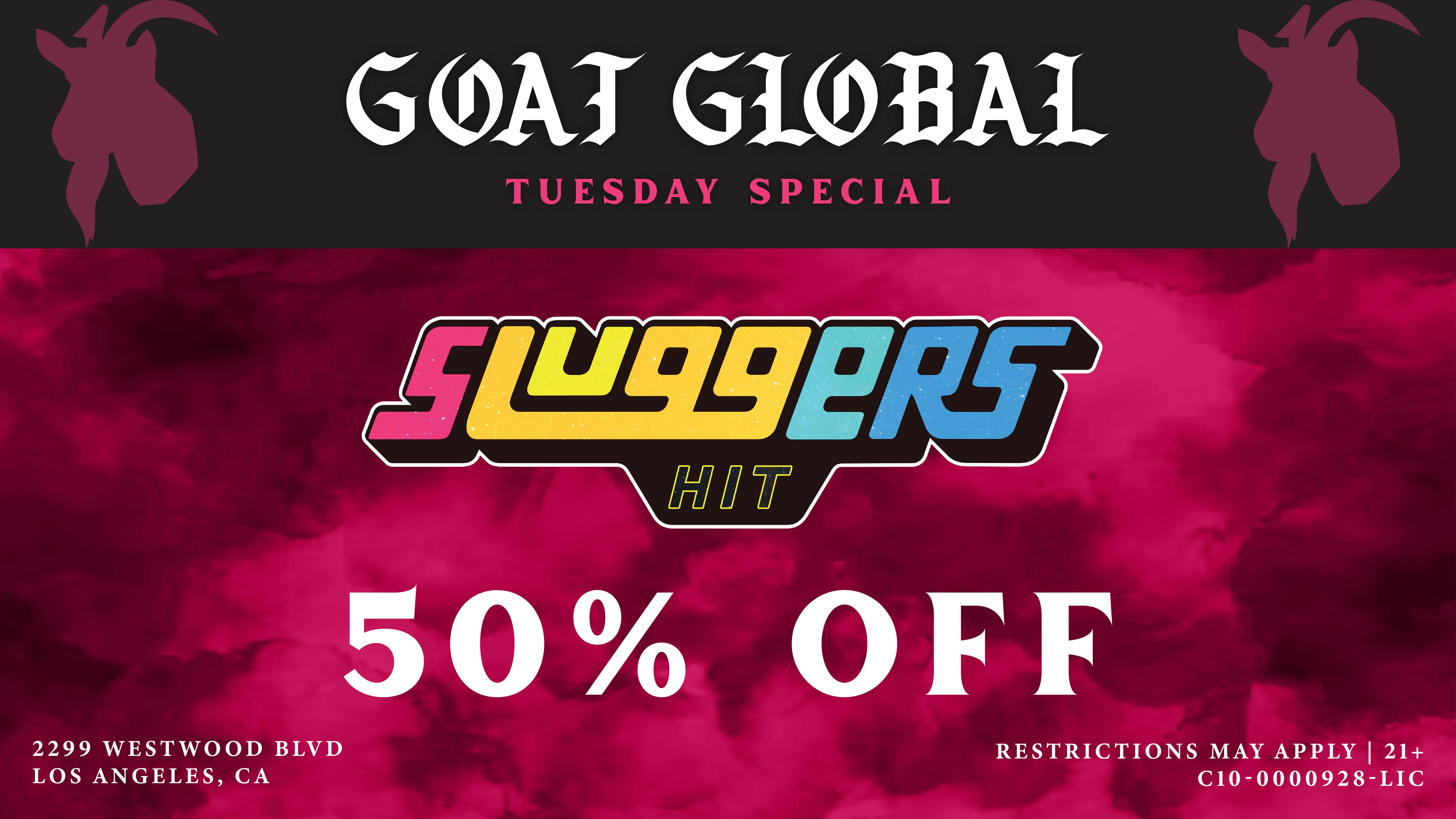GOAT Global Westwood ⚾️ 50% OFF SLUGGERS EVERY TUESDAY ⚾️