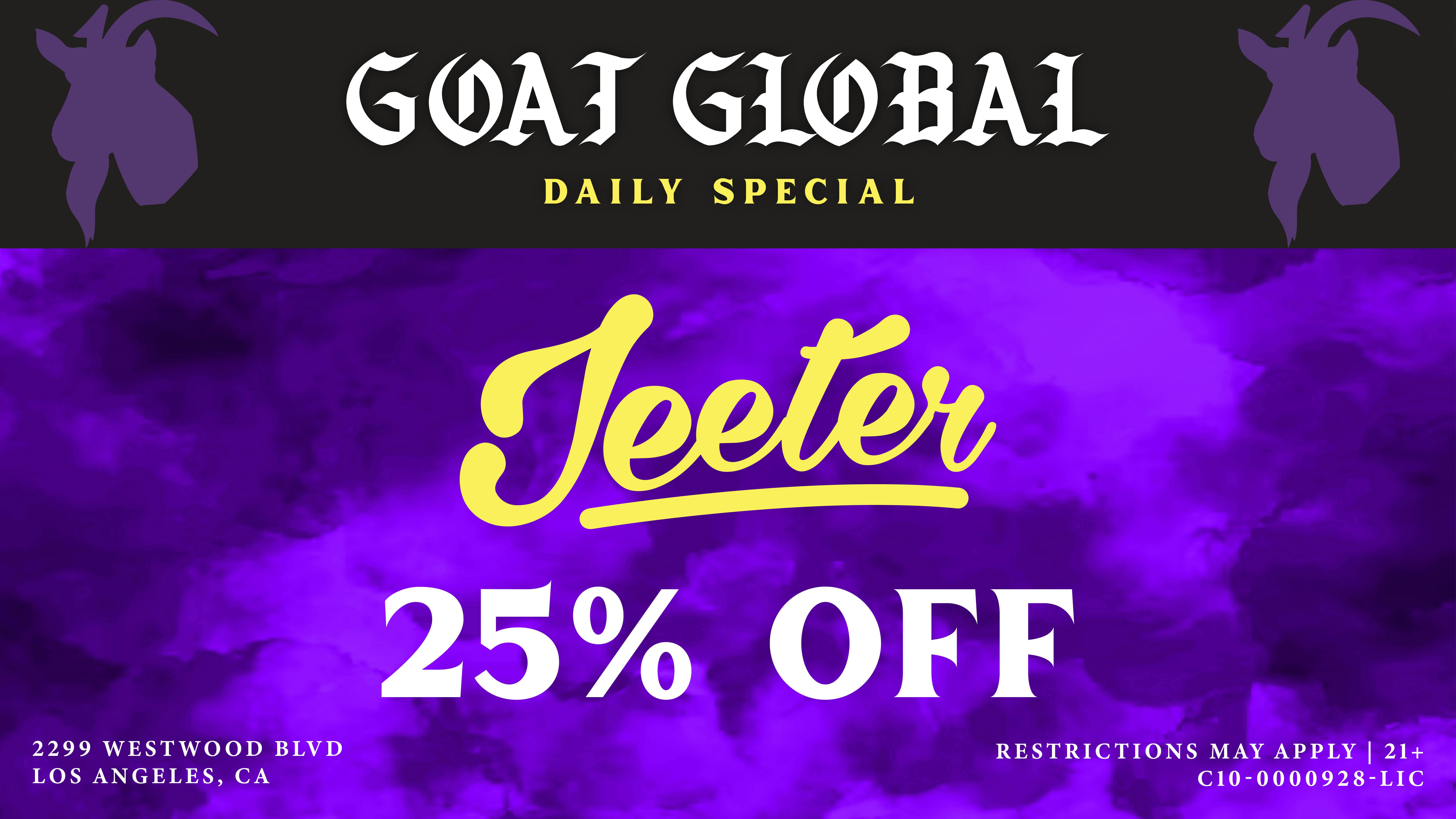 GOAT Global Westwood 💜 25% OFF JEETER EVERY DAY 💜