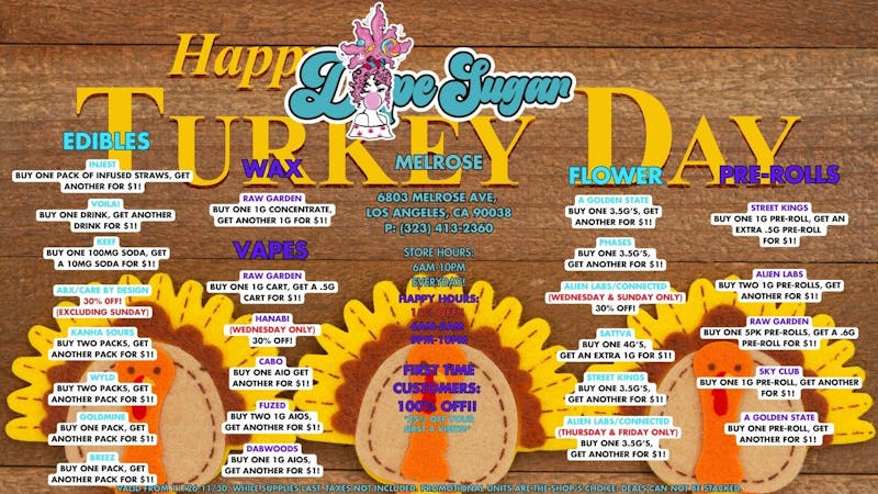 Dope Sugar 100% OFF FTP! OPEN 6AM-10PM DAILY!