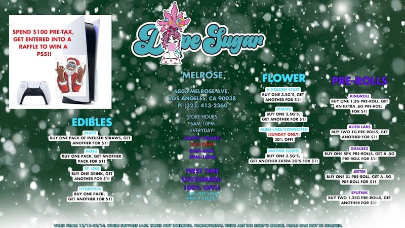 Dope Sugar 100% OFF FTP!! OPEN 6AM-10PM DAILY!!