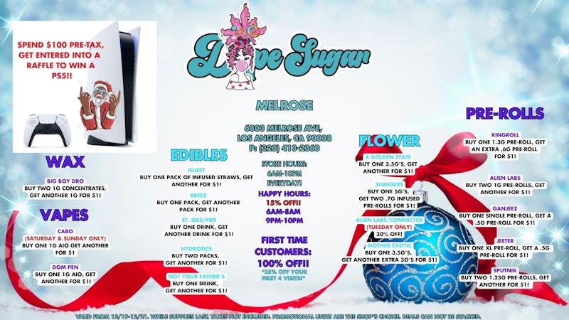 Dope Sugar 100% OFF FTP!! OPEN 6AM-10PM DAILY!!