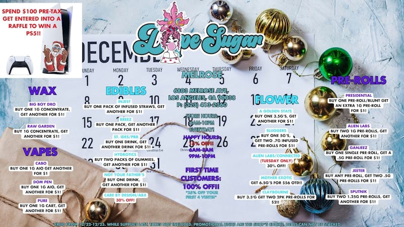 Dope Sugar 100% OFF FTP!! WIN A PS5!! OPEN CHRISTMAS 8AM-10PM