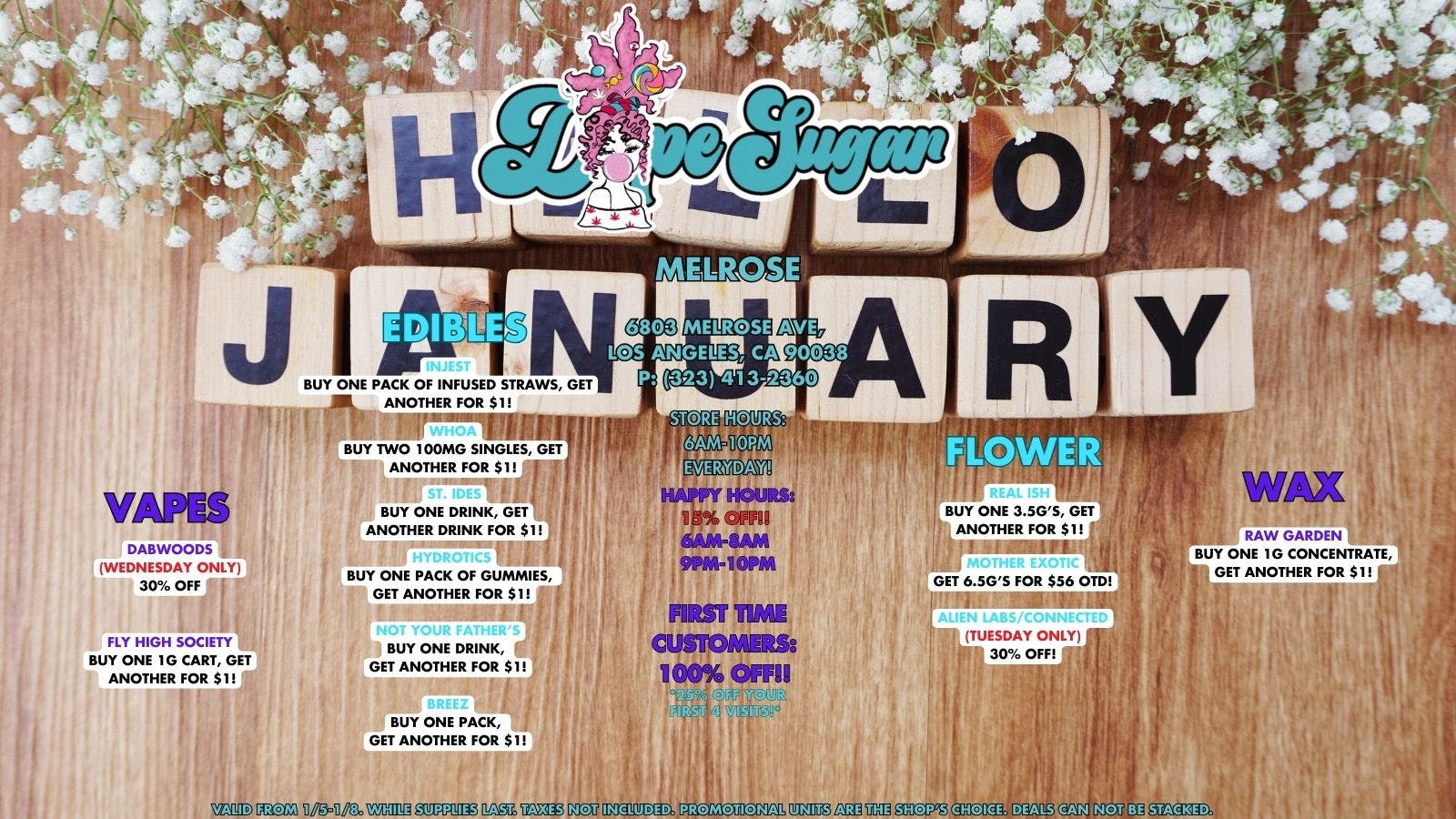 Dope Sugar 100% off FTP!! OPEN 6AM-10PM DAILY!!