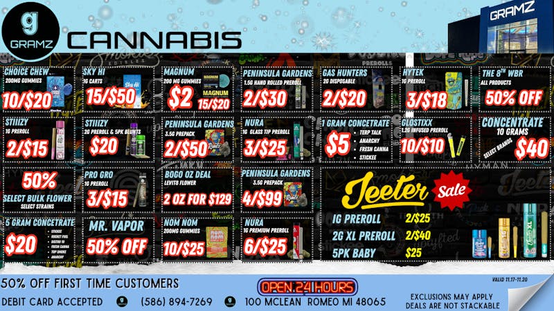 Gramz Cannabis - Romeo Levit8 BOGO Ounces!!! Open 24Hrs!!!