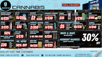 Gramz Cannabis - Romeo OPEN 24HRS!!! Midnight Madness 12am-4am 30% Off!!