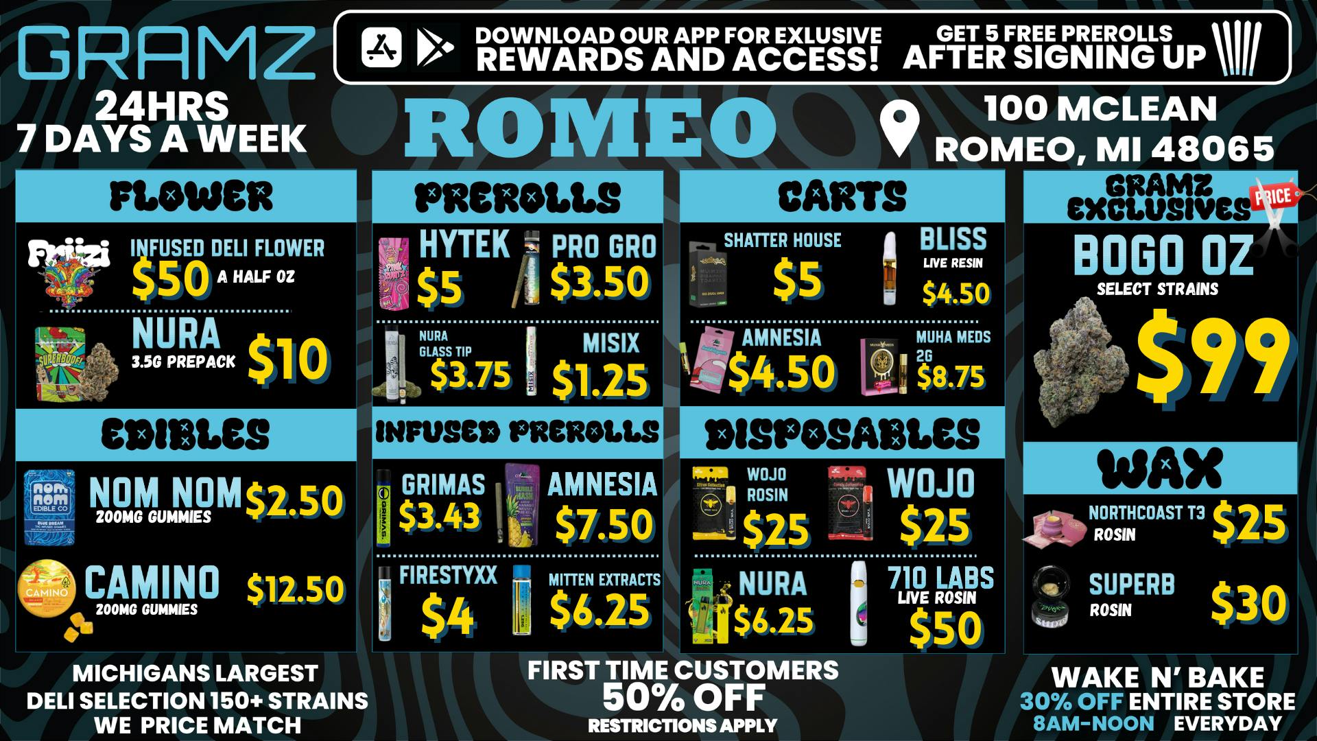 Gramz Cannabis - Romeo OPEN 24 HOURS!!!! PRICES SLASHED ON ALL PRODUCTS!!