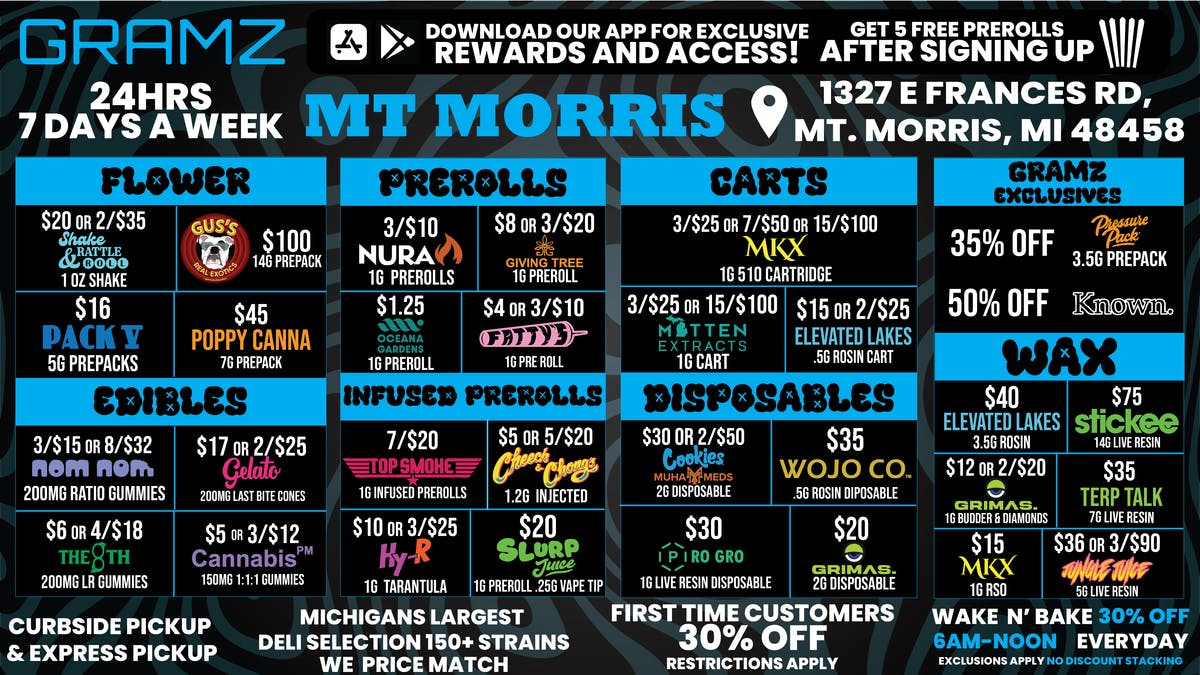 Gramz Cannabis - Mt. Morris 😮‍💨 STAY LIT WITHOUT BREAKING THE BANK