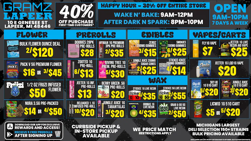Gramz Cannabis - Lapeer 🌿 Your Go-To Stop for Daily Deals