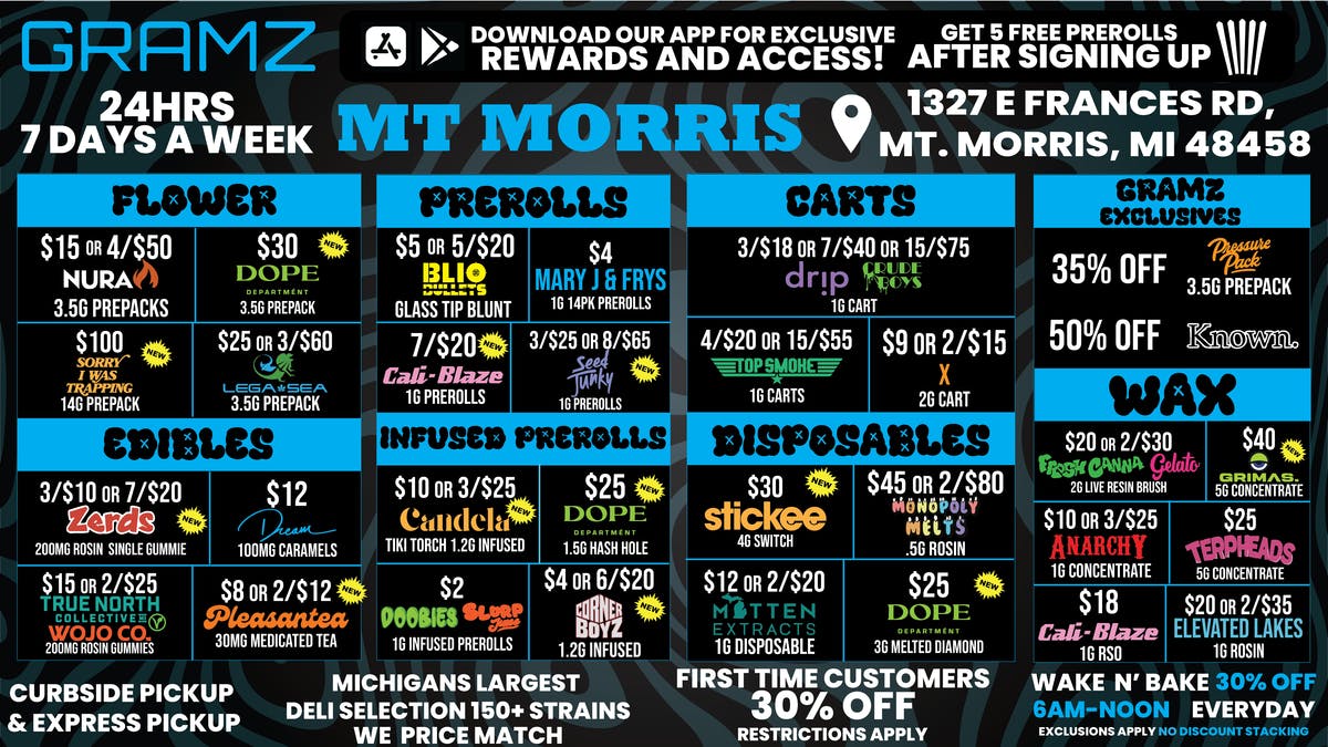 Gramz Cannabis - Mt. Morris 🌿 The Plug Don’t Sleep — Mt. Morris Stays Open