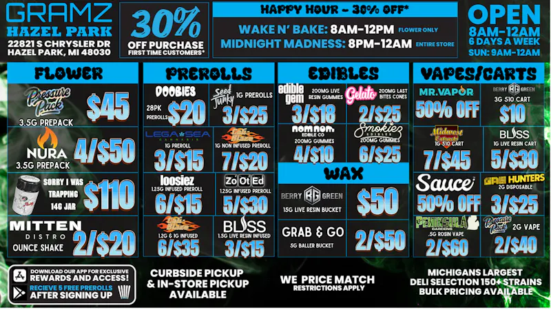 Gramz Cannabis - Hazel Park Wake N’ Bake Savings Are Calling Your Name 🌅💨