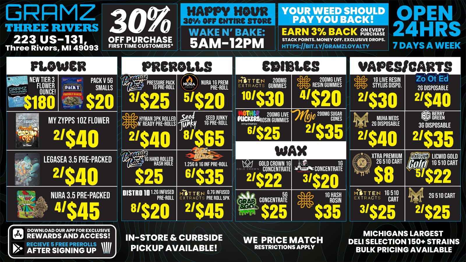 Gramz Cannabis - Three Rivers 🔥 Three Rivers’ 24-Hour Deal Spot 🔥