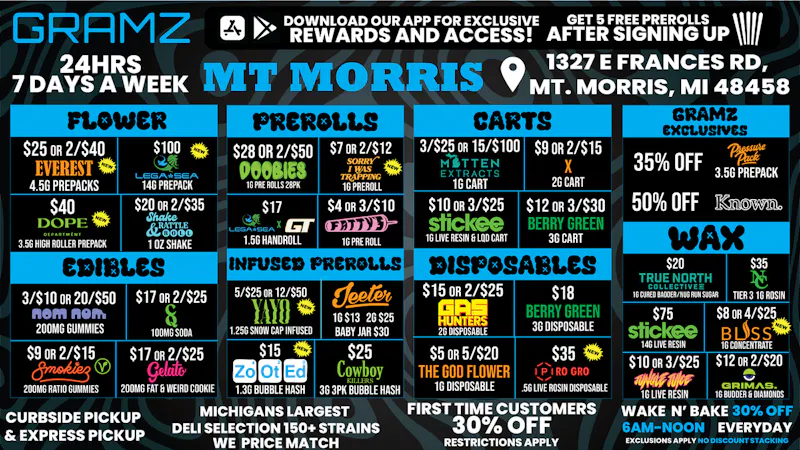 Gramz Cannabis - Mt. Morris 🌙 LATE NIGHT RUNS HIT DIFFERENT HERE