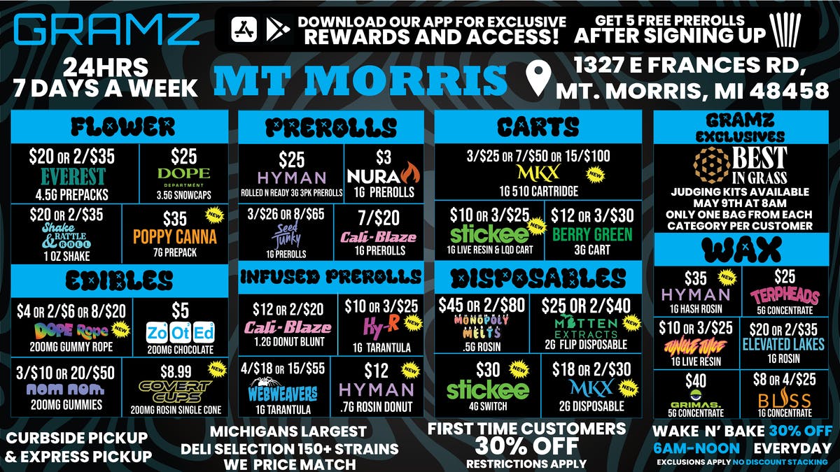 Gramz Cannabis - Mt. Morris 🔥 Everyday Deals That Actually Hit