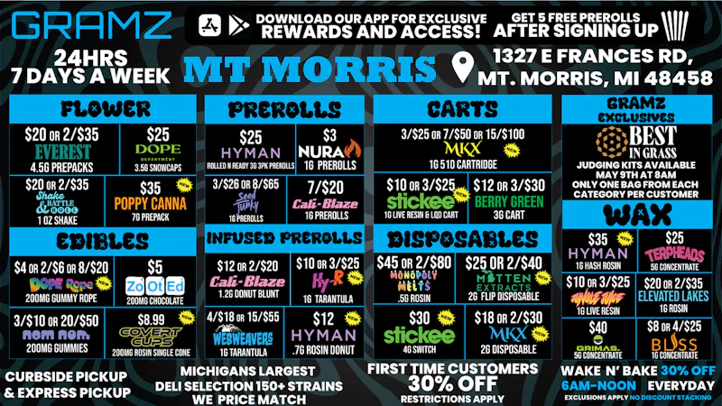 Gramz Cannabis - Mt. Morris 🔥 Everyday Deals That Actually Hit