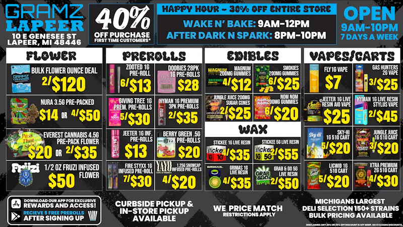Gramz Cannabis - Lapeer 💚 Gramz Deals Just Hit Different