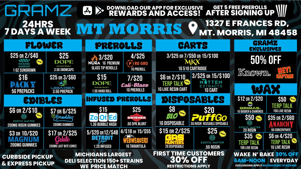 Gramz Cannabis - Mt. Morris 😮‍💨 Stay Lit without Breaking the Bank!