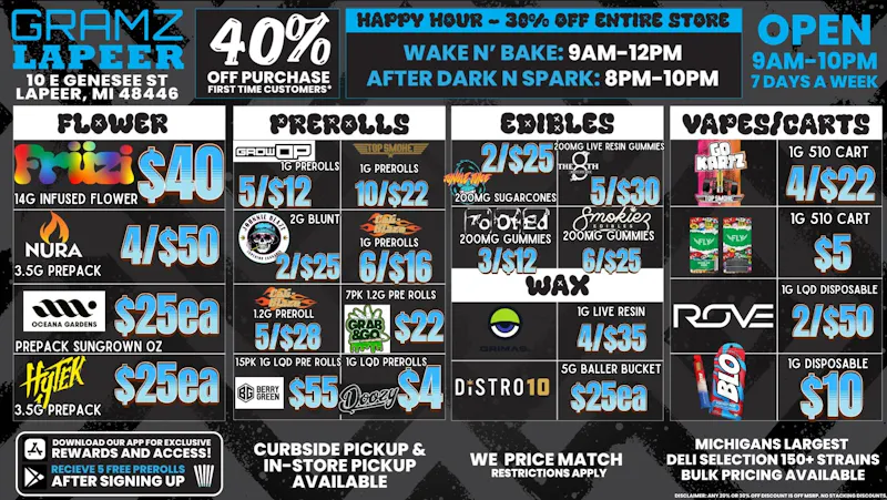 Gramz Cannabis - Lapeer 🔥 Lapeer's Hottest Deals Are Here! 💨