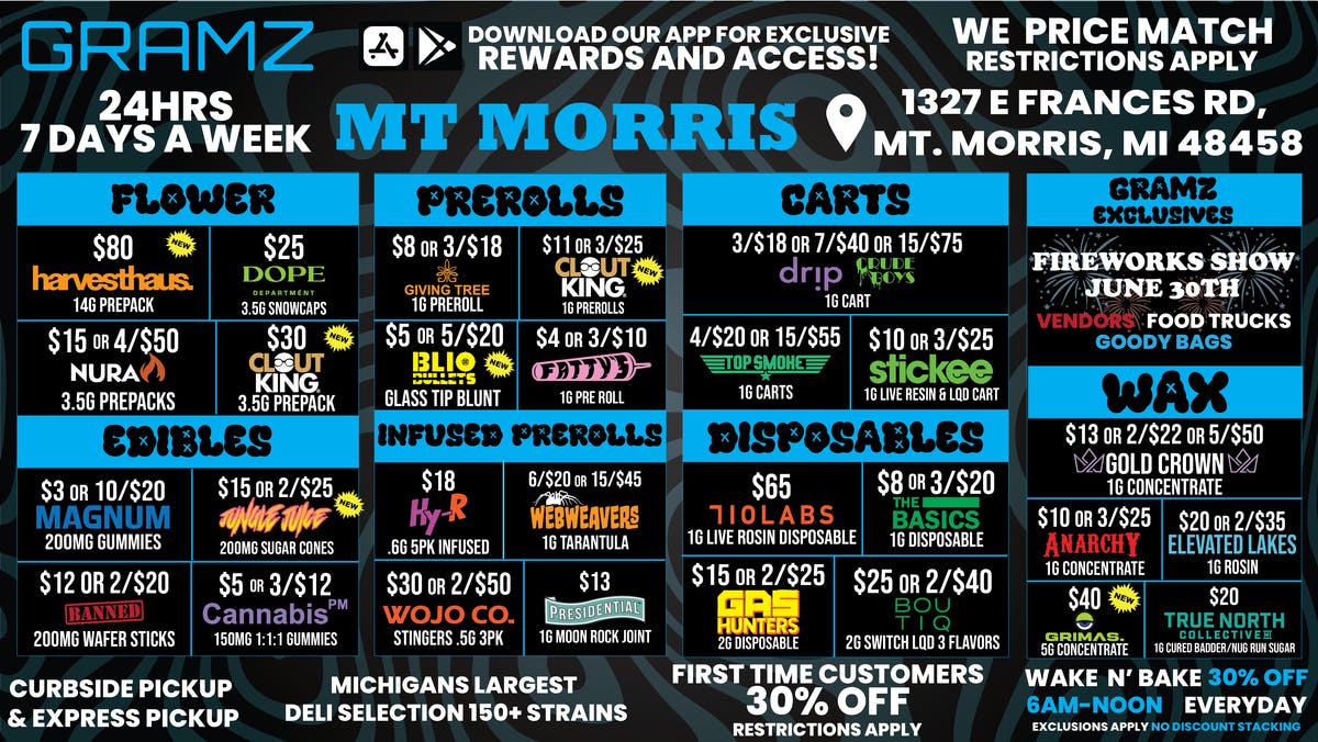 Gramz Cannabis - Mt. Morris 🌿⚡ NONSTOP DEALS, NONSTOP VIBES — MT. MORRIS! ⚡🌿