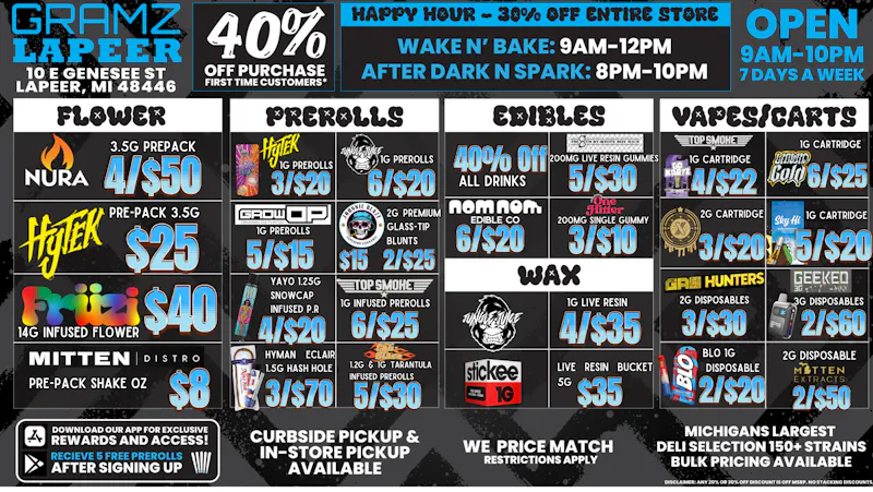 Gramz Cannabis - Lapeer 🚨🔥 LAPEER DEAL DROP! MASSIVE SAVINGS ARE HERE!
