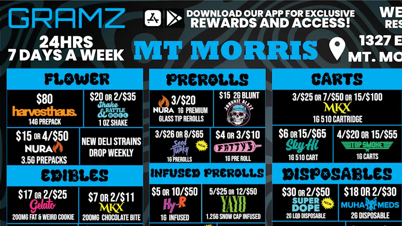 Gramz Cannabis - Mt. Morris 🔥 MT. MORRIS HOT DROP! SAVINGS INSIDE 💨