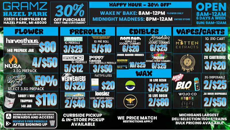 Gramz Cannabis - Hazel Park 🔥💨 HAZEL PARK HOTBOX SPECIALS ARE HERE! 💨🔥