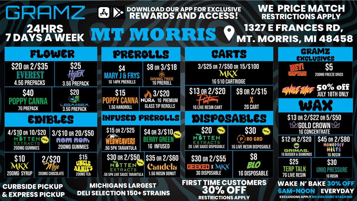 Gramz Cannabis - Mt. Morris 🔥 Mt. Morris Deals You Can't Miss! 🌿