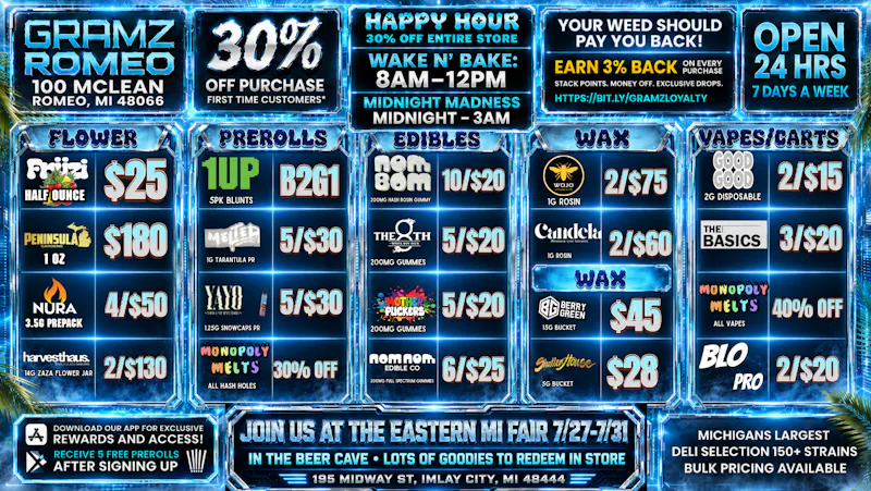 Gramz Cannabis - Romeo 🔥 Romeo's Biggest Deals Are Here—Shop 24/7! 🌿