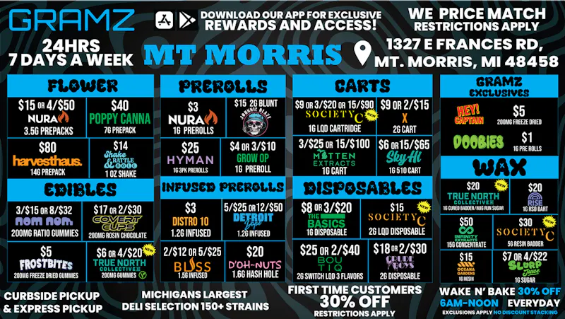 Gramz Cannabis - Mt. Morris 🔥 Mt. Morris' Hottest Deals Are Here! 💨