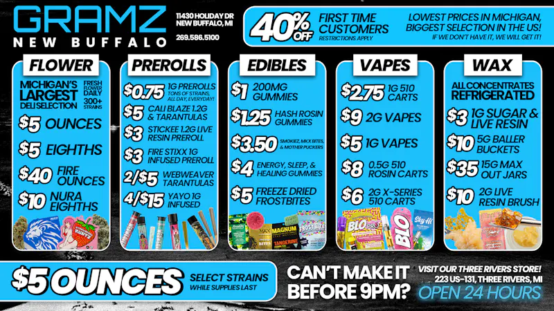 Gramz New Buffalo 🔥 CRAZY NEW BUFFALO DEALS: $5 OUNCES!