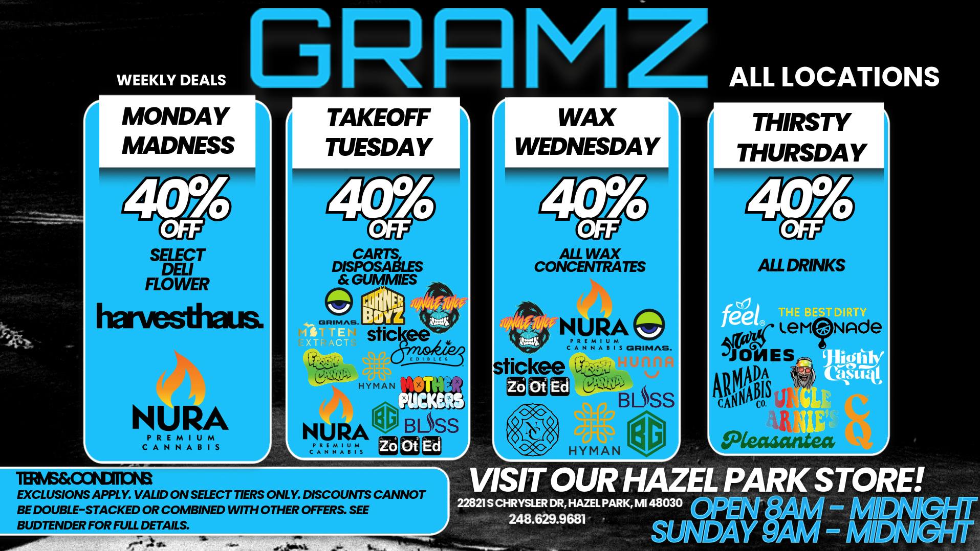 Gramz Cannabis - Hazel Park 🔥 40% Off Weekly Deals at Gramz Hazel Park
