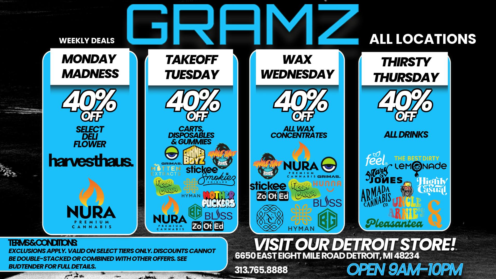 Gramz Cannabis Detroit 🔥 Gramz Detroit: 40% Off Deals All Week!