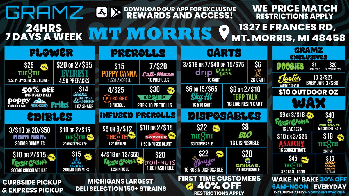 Gramz Cannabis - Mt. Morris 🔥 40% Off First Visit - Gramz Mt. Morris