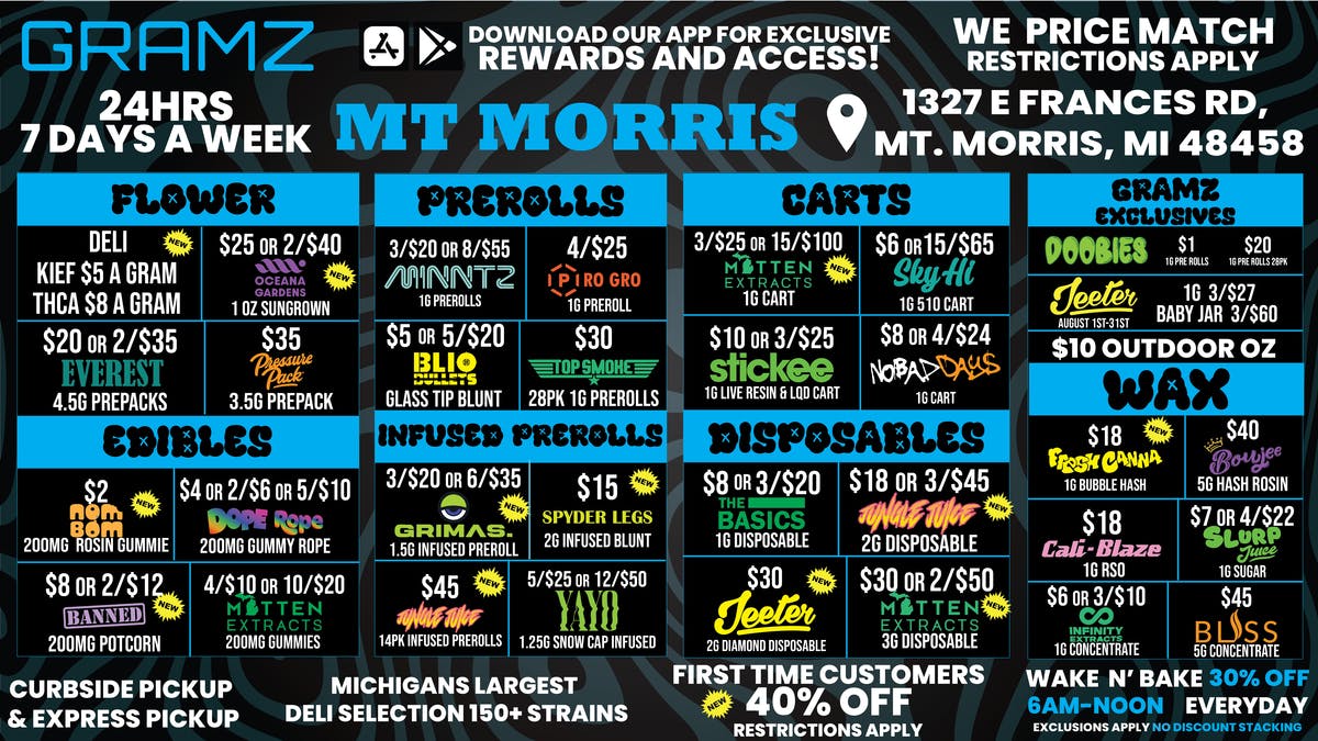 Gramz Cannabis - Mt. Morris 🔥🌿 Deli Deals Are Here At Mt. Morris