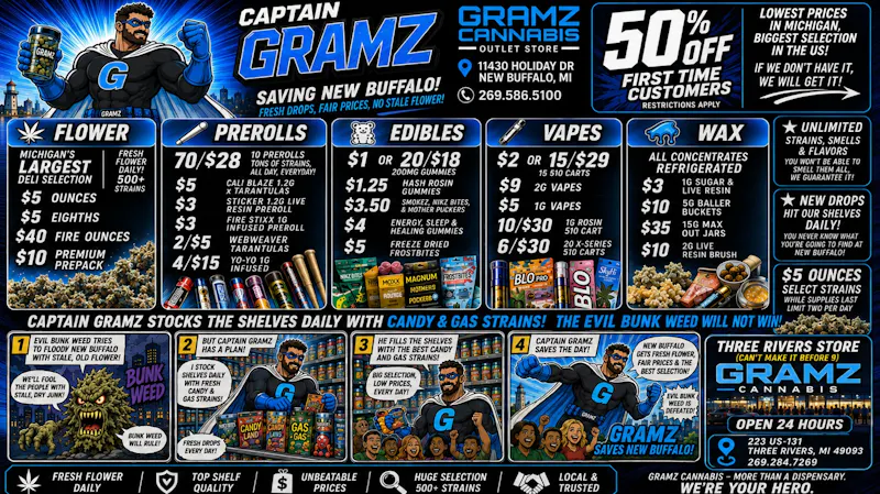 Gramz New Buffalo 🔥 FIRST TIME CUSTOMERS – 50% OFF! 🔥