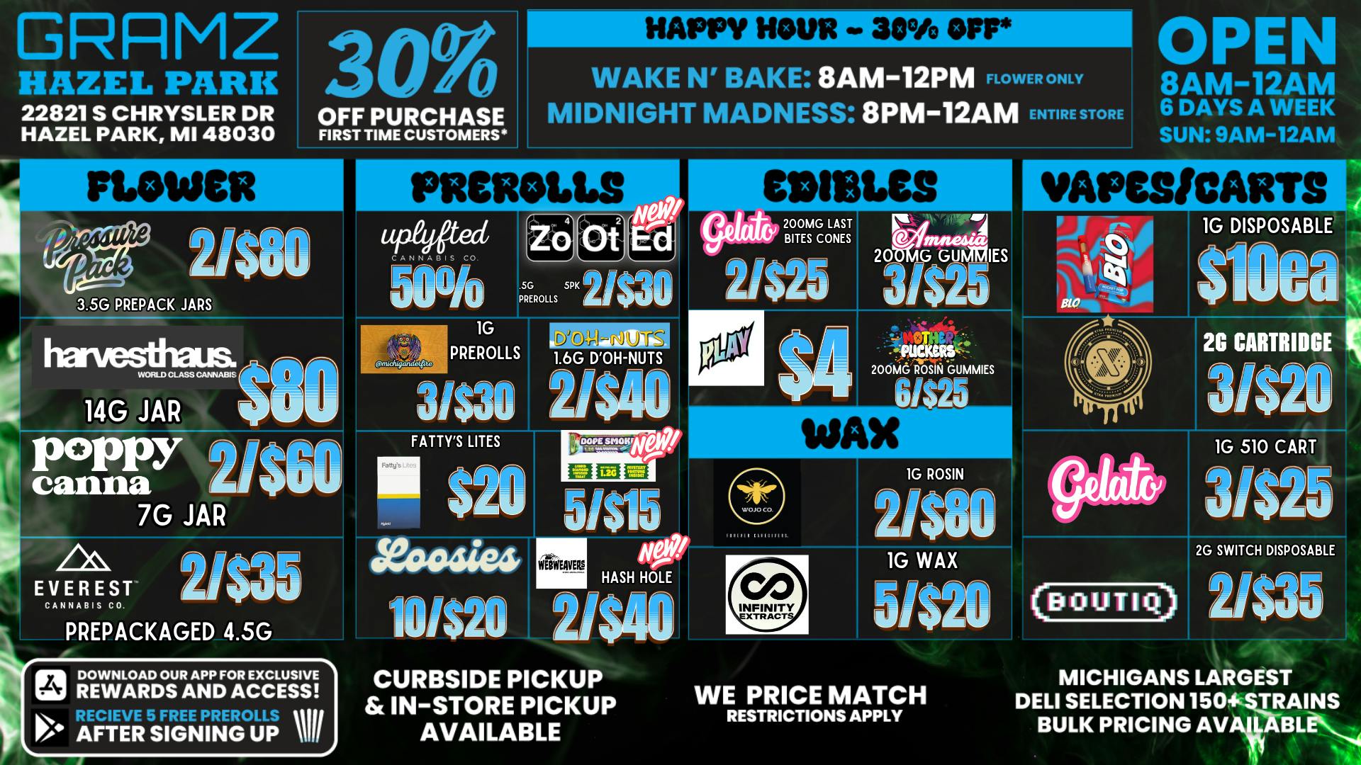 Gramz Cannabis - Hazel Park 🌙 Hazel Park: 30% Off + Pressure Pack 2/$80
