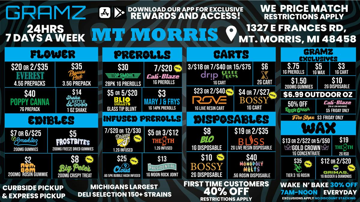 Gramz Cannabis - Mt. Morris 🔥 40% Off First Visit - Gramz Mt. Morris