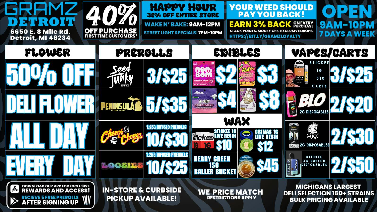 Gramz Cannabis Detroit Gramz Detroit Deals: 50% Off Flower & More!